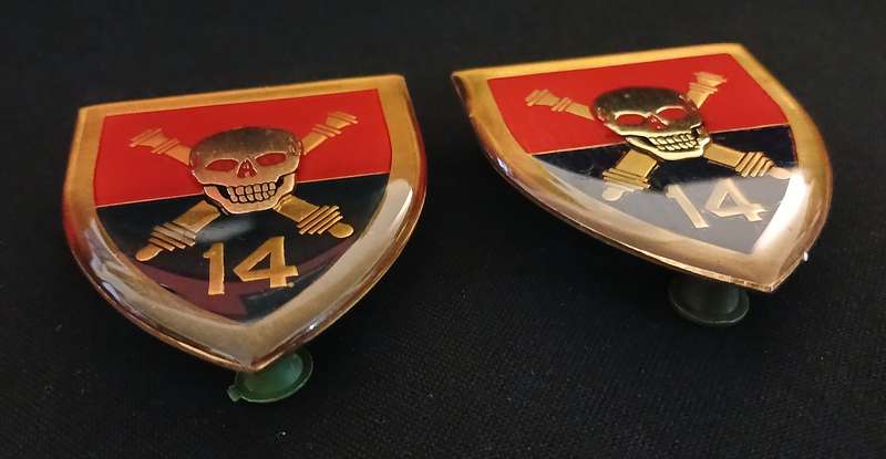 SADF 14 FIELD ARTILLERY REGIMENT SHOULDER FLASH PAIR                       L72