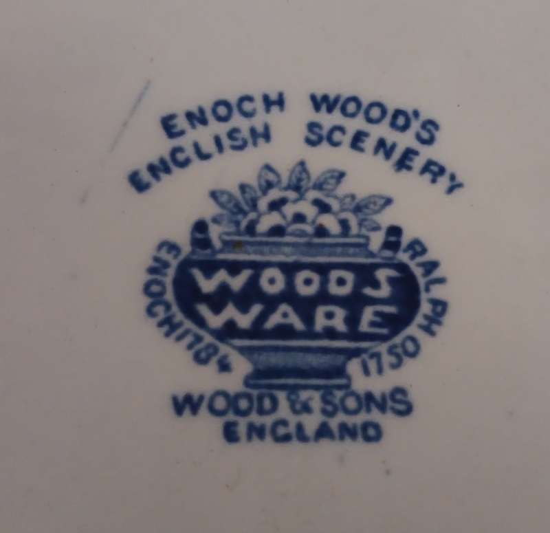 ENOCH WOODS ENGLISH SCENERY BLUE & WHITE PLATE