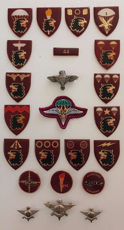 SADF 44 PARACHUTE BRIGADE FLASHES 1978 - 1999   ( FLASHES & BADGES LOT )     """  STUNNING """
