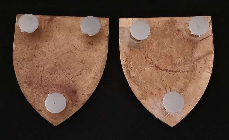 SADF EASTERN PROVICE COMMAND ( YELLOW TYPE ) SHOULDER FLASH PAIR  ( 3 PINS REPAIRED )    L169