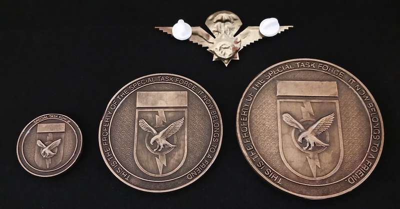 South African Special Task Force Medallions + Wings `` Medallion Sizes: 75mm , 63mm , 33mm      O1