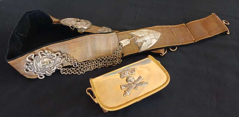 WW2 ITALY ----- Bandolier With Case for Artillery High Uniform Of The Royal Italian Army & Sash
