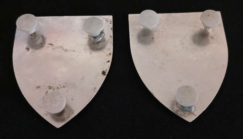 SADF 1 QUARTERMASTER GENERAL COMPOSITE DEPOT SHOULDER FLASH PAIR " RARE "   2 PINS REPAIRED     L250