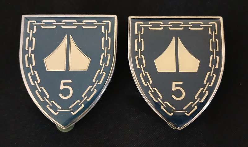 SADF 5 BASE ORDNANCE DEPOT SHOULDER FLASH PAIR                    D121
