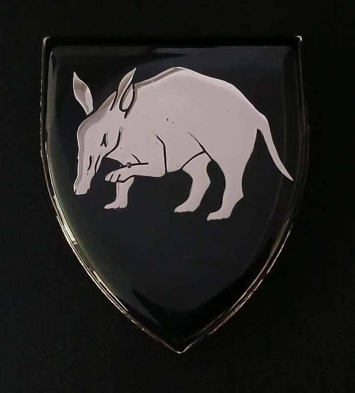 SADF --- SANDTON COMMANDO SHOULDER FLASH  ( COLOUR ERROR SILVER )                E2