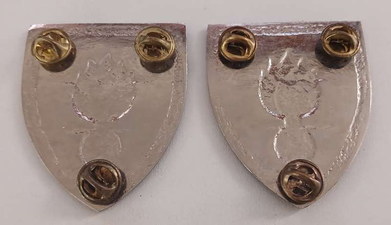 SADF  --- SCHOOL OF ENGINEERS SHOULDER FLASH PAIR  ( COLOUR ERROR SILVER )              E7