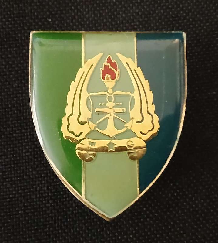 SADF ARMY GYMNASIUM SIGNAL UNIT FOB BADGE ( GOLD )       L271
