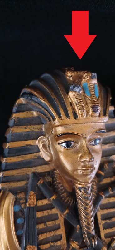King Tut EGYPTIAN WITH MUMMY Ancient Figurine Statue Sarcophagus TUTANKHAMUN Size: 23 x 7cm