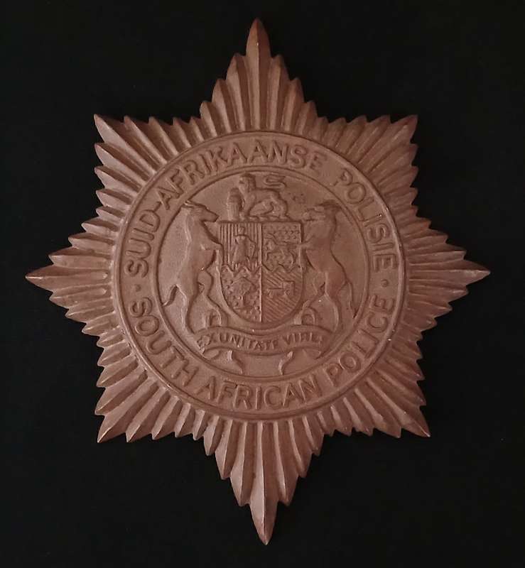 Old South African Police Brass Badge                   L279