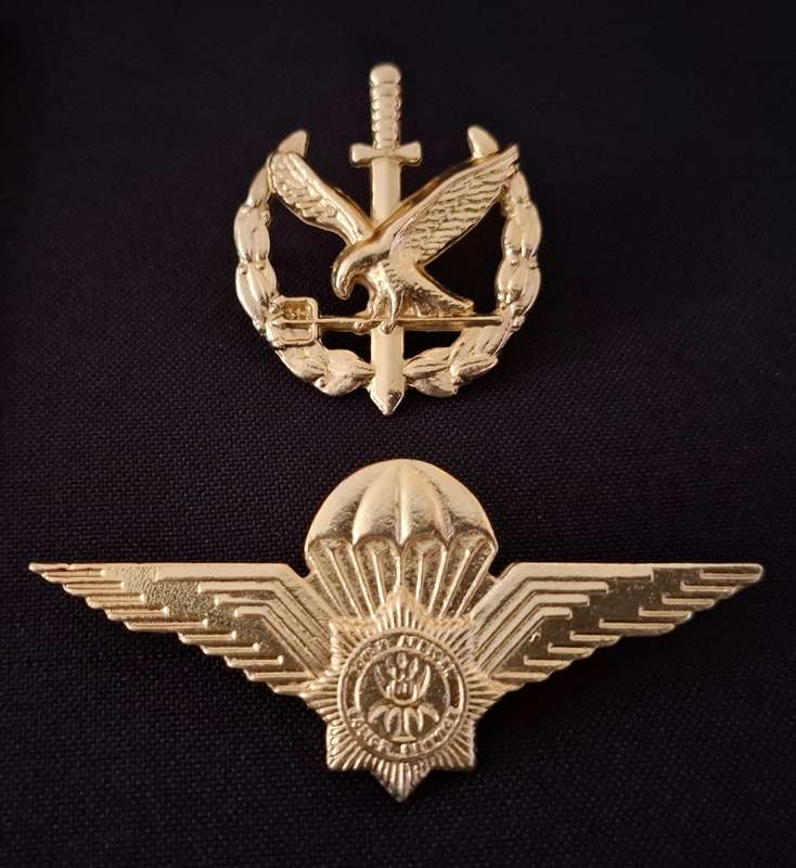 South African Police Special Task Force Operators Badge + Parachute Wings Badge Combo       P35