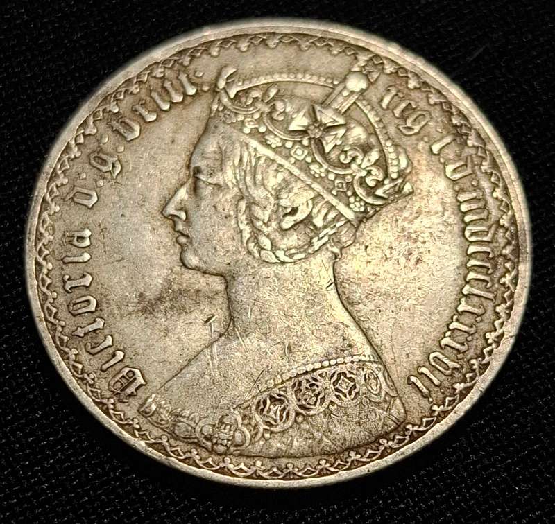 1887 Queen Victoria Silver Gothic Florin    ------    Rare                JJ1