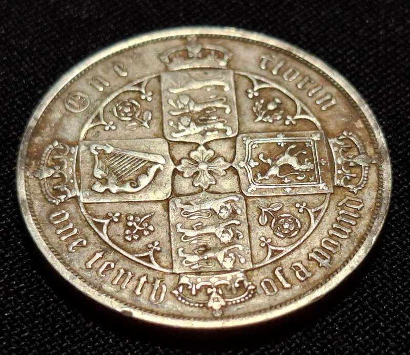1887 Queen Victoria Silver Gothic Florin    ------    Rare                JJ1