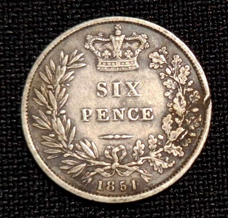 1851 Silver Great Britain 6 Pence             JJ8