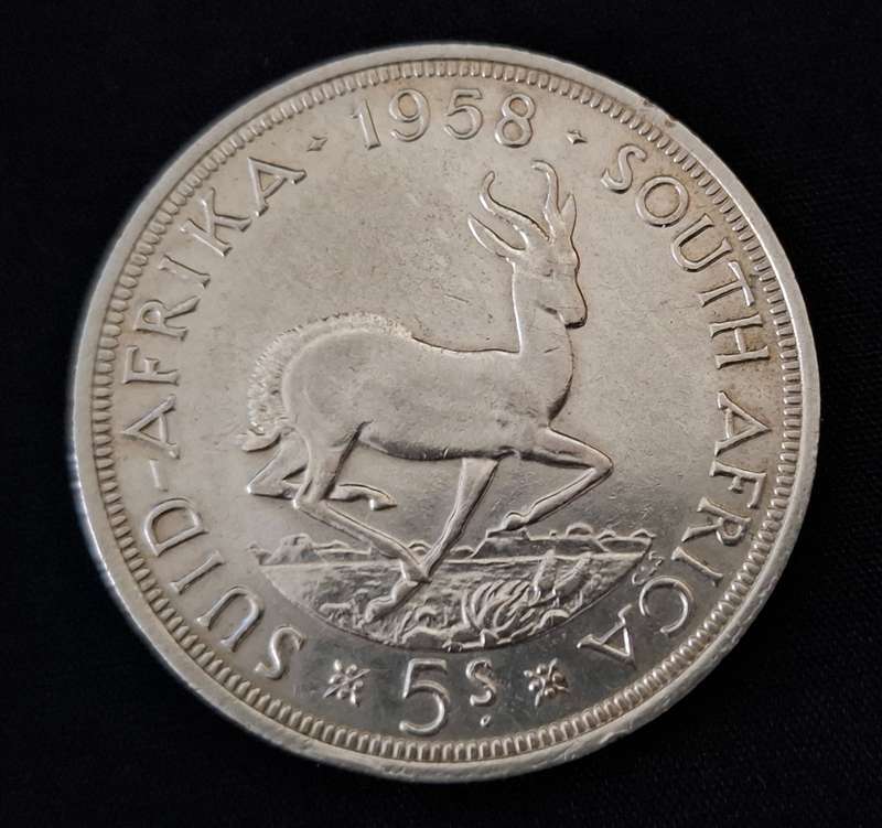 1958 Union of SA Crown / 5 Shillings                         JJ12