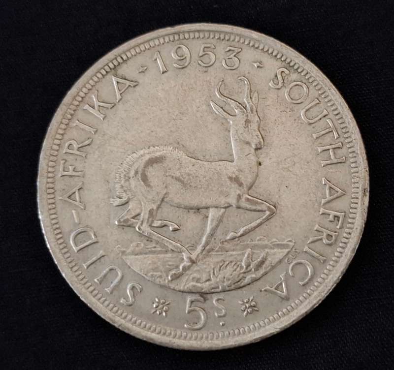 1953 Union Of SA Crown / 5 Shillings                         JJ15