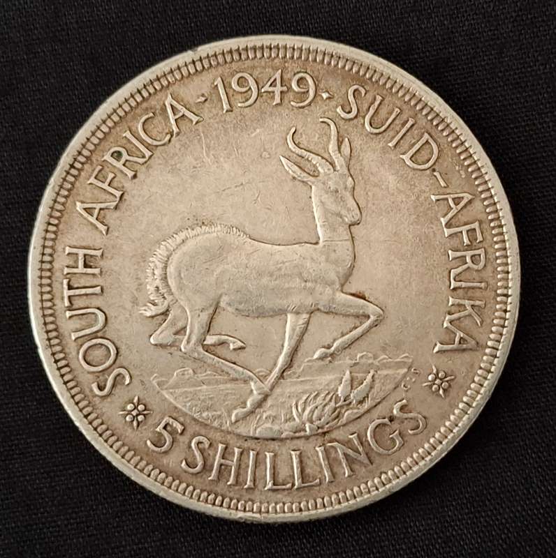 1949 Union Of SA Crown / 5 Shillings                JJ22