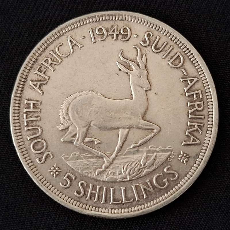 1949 Union Of SA Crown / 5 Shillings                    JJ23