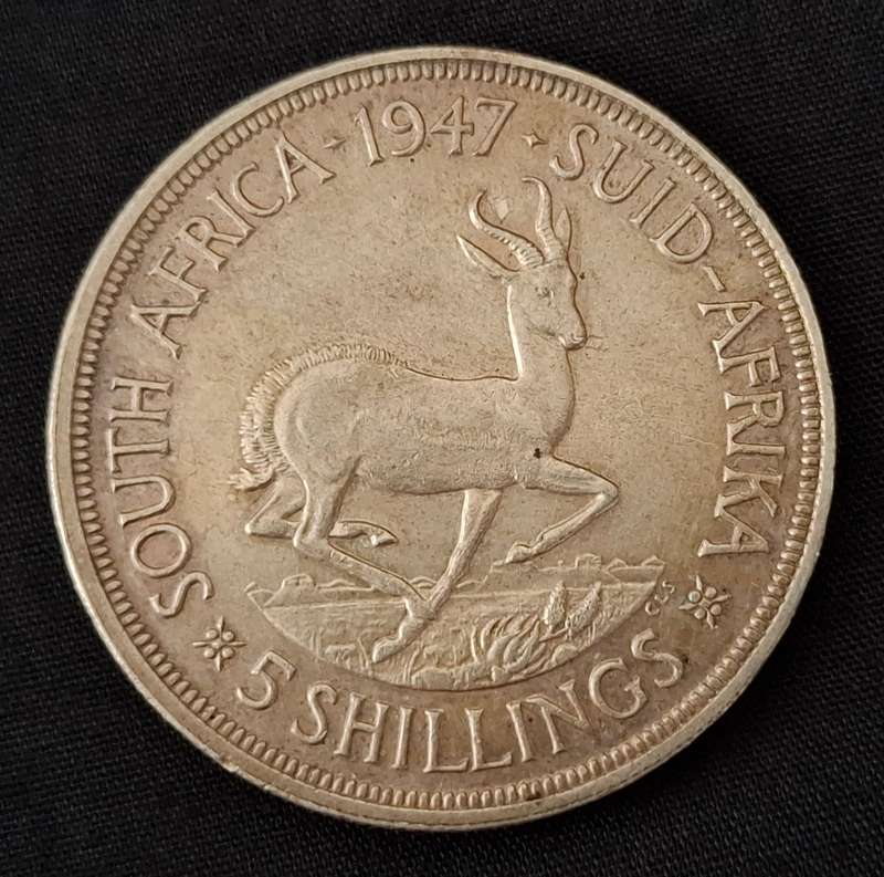 1947 Union Of SA Crown / 5 Shillings                           JJ24