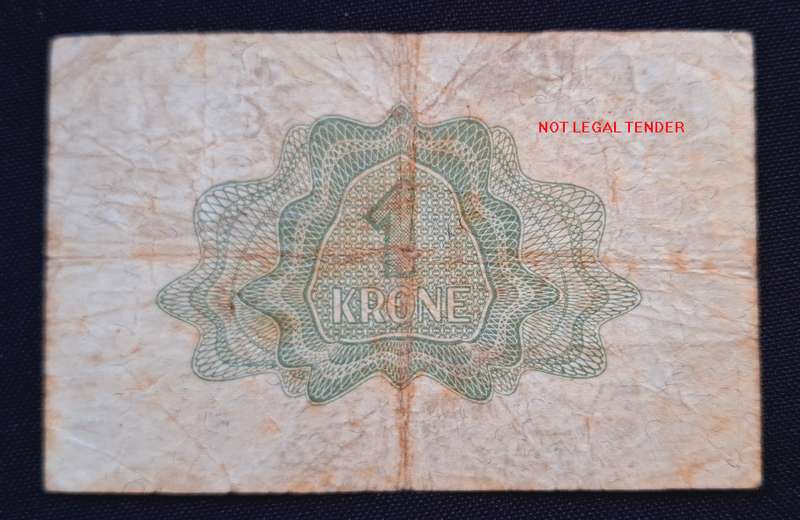 NORWAY   1948 NORGES BANK EN KRONE   Serial Number Z.0022585   Replacement Note    " RARE "       N3
