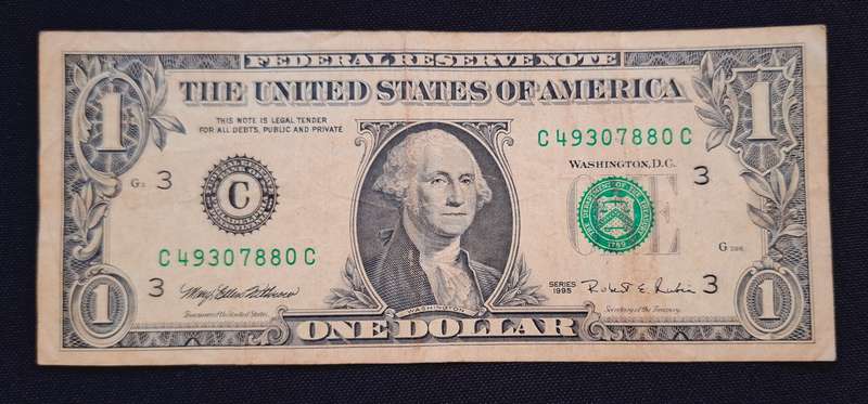 1995 United States Of America One Dollar Banknote                     N12a