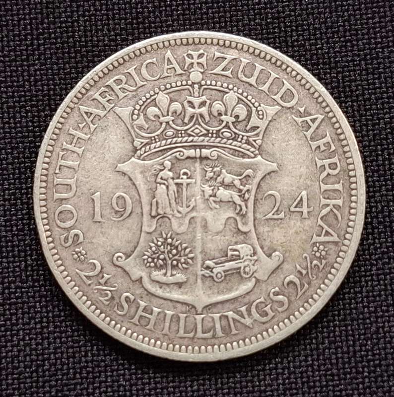 1924 Union of South Africa Two and a Half Shillings                       T1