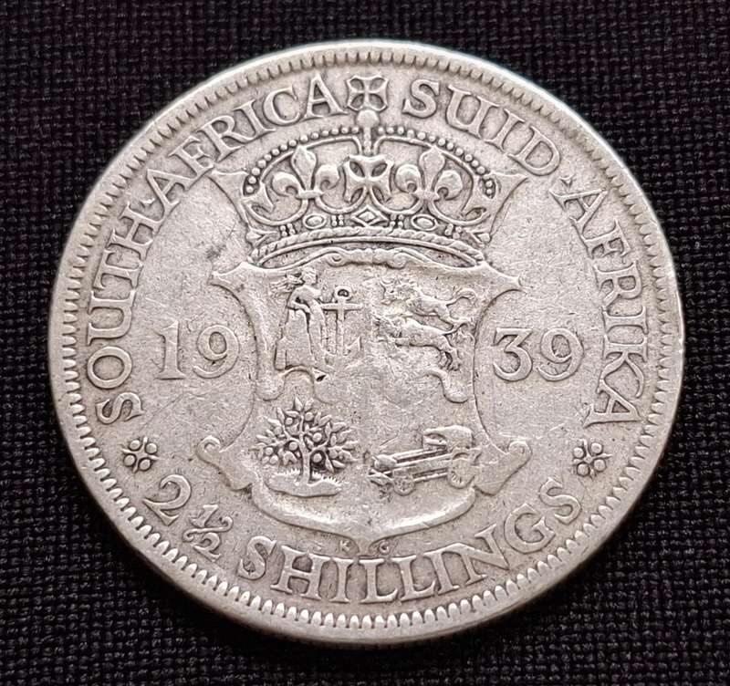 1939 Union of South Africa Two and a Half Shillings           T5