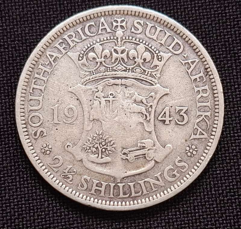 1943 Union of South Africa Two and a Half Shillings             T6