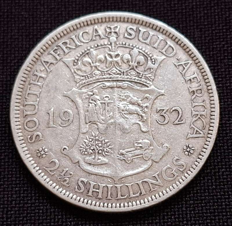 1932 Union of South Africa Two and a Half Shillings            T10