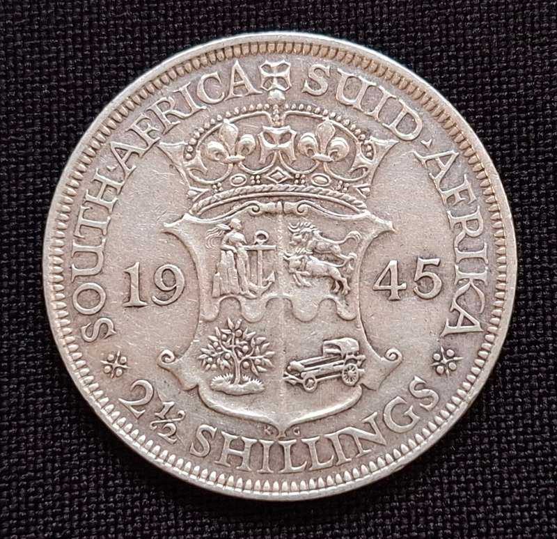 1945 Union of South Africa Two and a Half Shillings                      T14