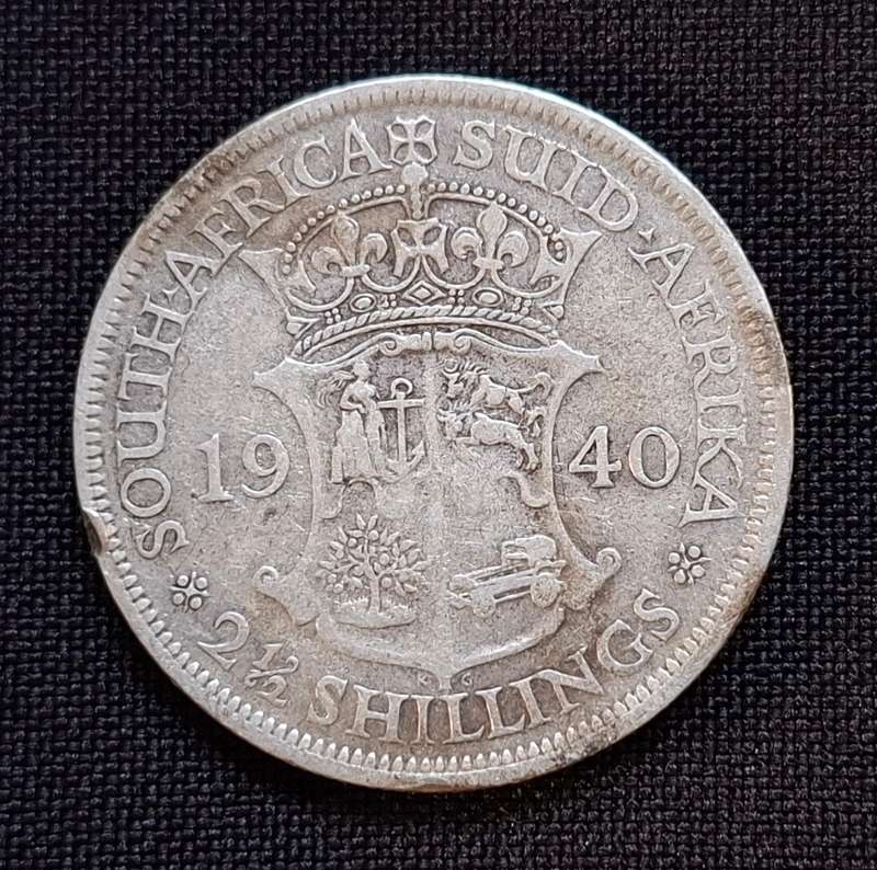 1940 Union of South Africa Two and a Half Shillings                        T15