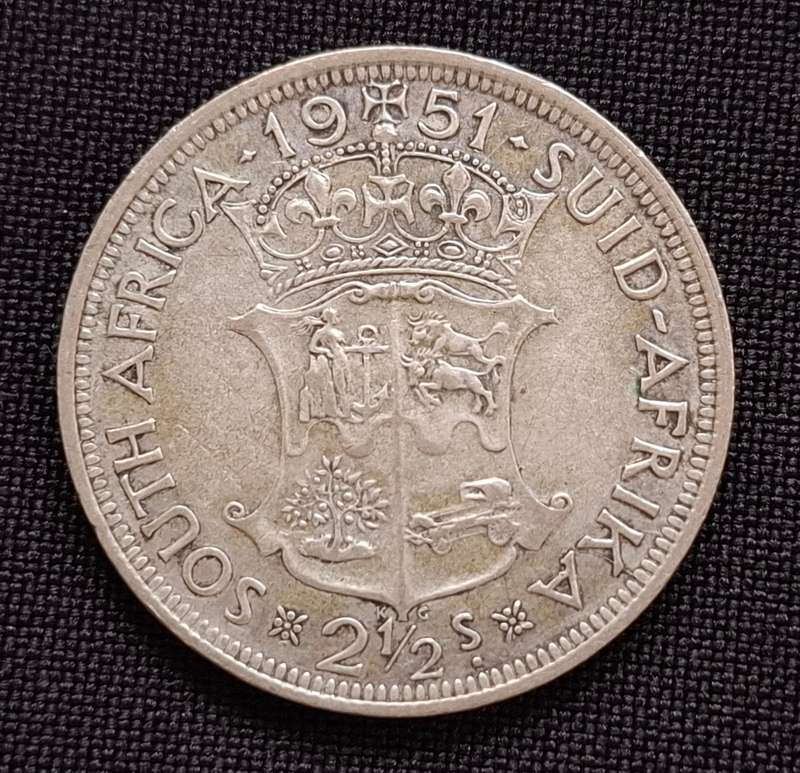 1951 Union of South Africa Two and a Half Shillings              T19