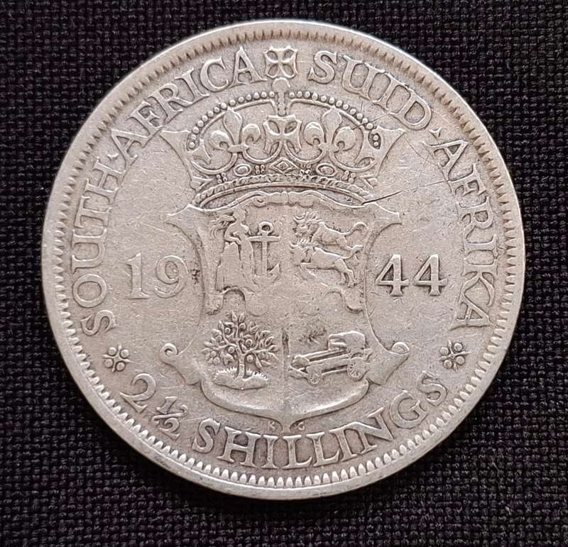 1944 Union of South Africa Two and a Half Shillings                T20
