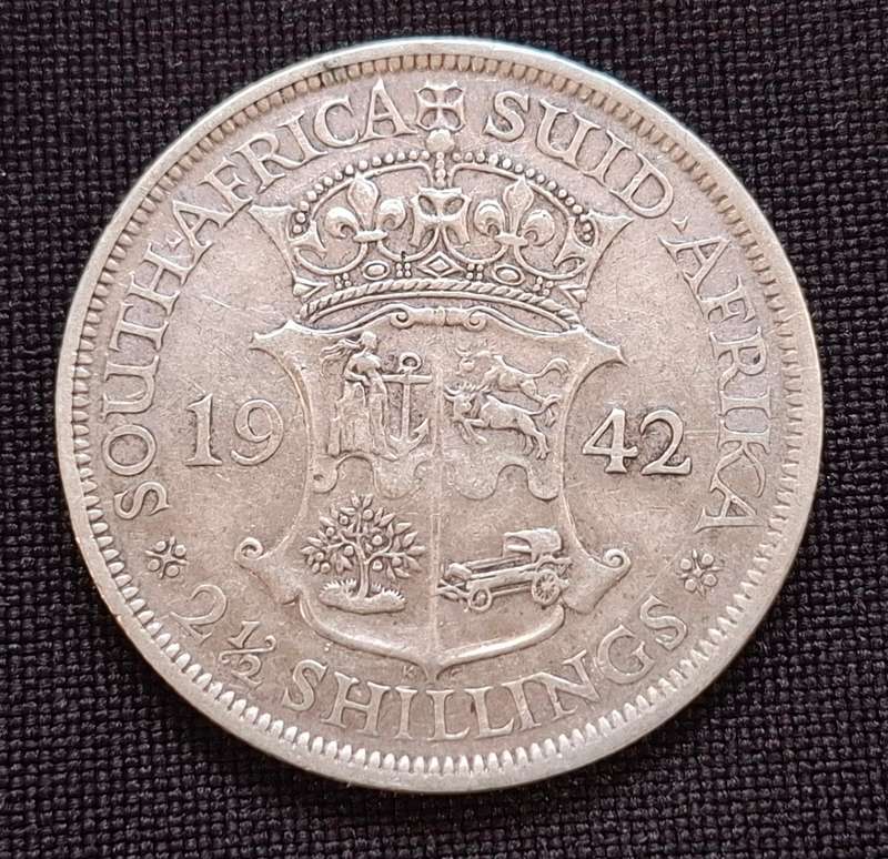 1942 Union of South Africa Two and a Half Shillings                        T21
