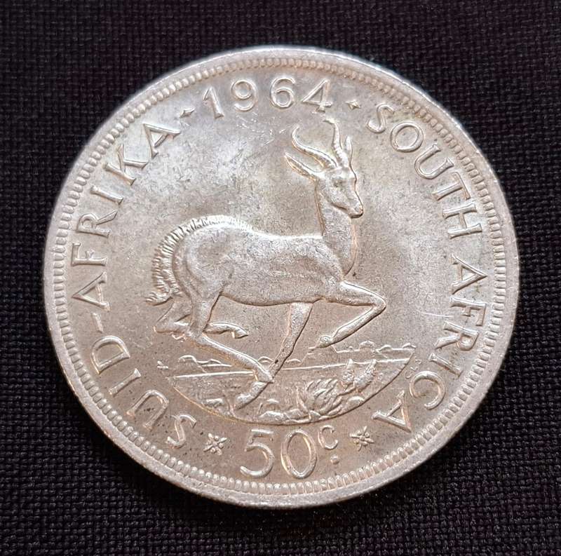 1964 South Africa Fifty Cent Coin                    T33