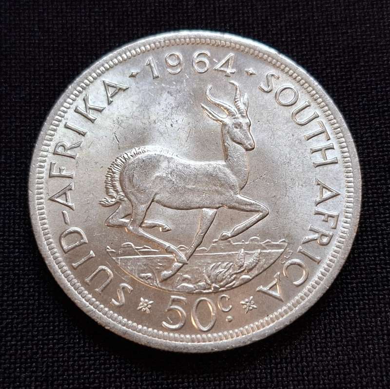 1964 South Africa Fifty Cent Coin                    T34
