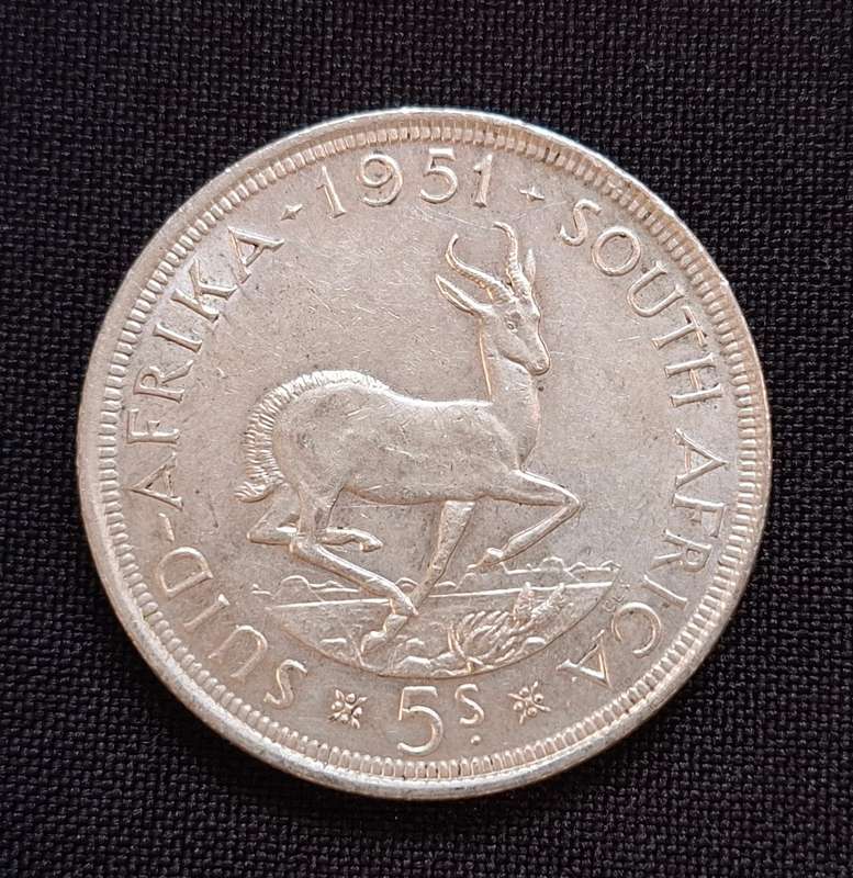 1951 Union Of SA Crown / 5 Shillings                     T38