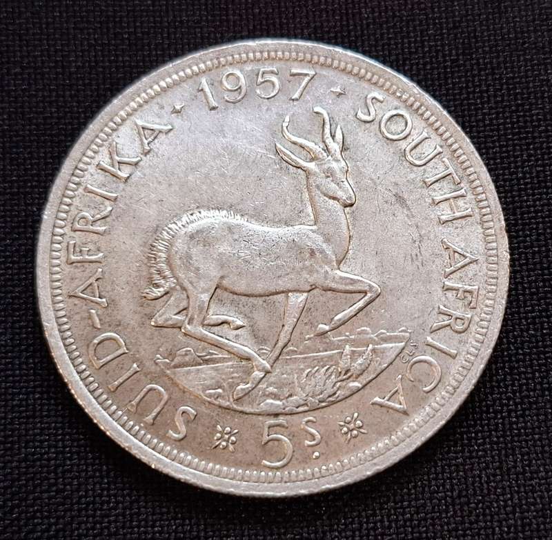 1957 Union Of SA Crown / 5 Shillings                   T39