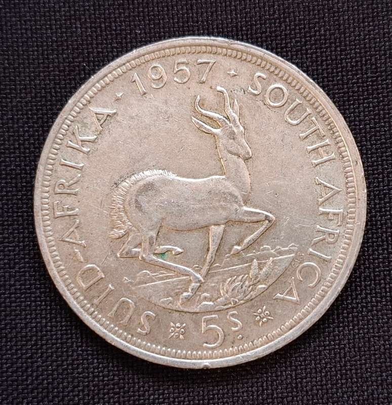 1957 Union Of SA Crown / 5 Shillings                   T41