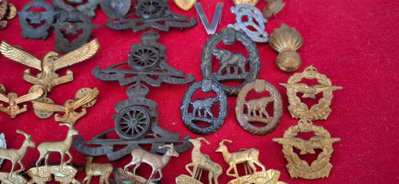 MIX Lot Of MILITARY BADGES  -- ONE Bid For The Lot All Lugs and Pins Intact ( 92 Badges In Total )