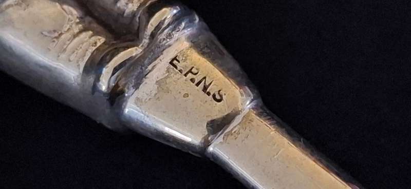 Antique Child Feeding Spoon  ( EPNS )   Inscription TERRENCE      ***  STUNNING  ***         E16