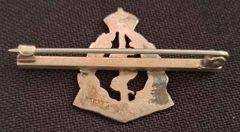 South African Medical Corps ( Sterling Silver ) Sweetheart Brooch               E17