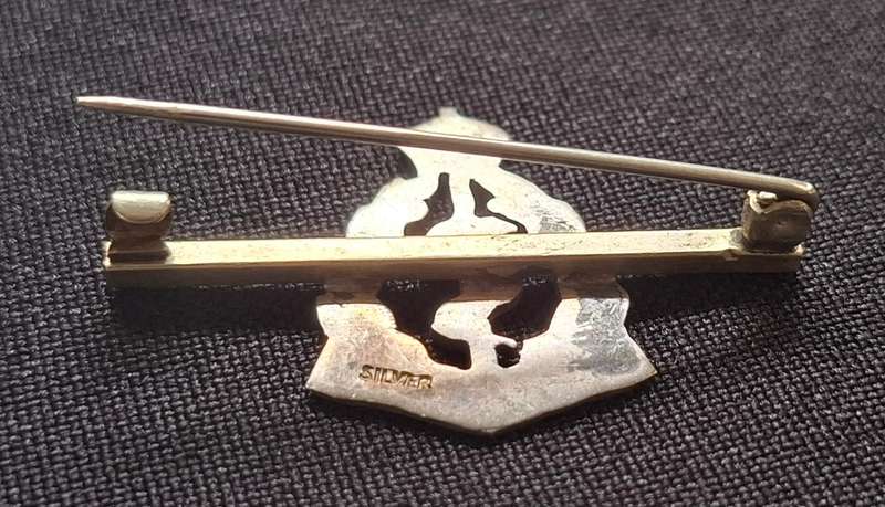South African Medical Corps ( Sterling Silver ) Sweetheart Brooch               E17
