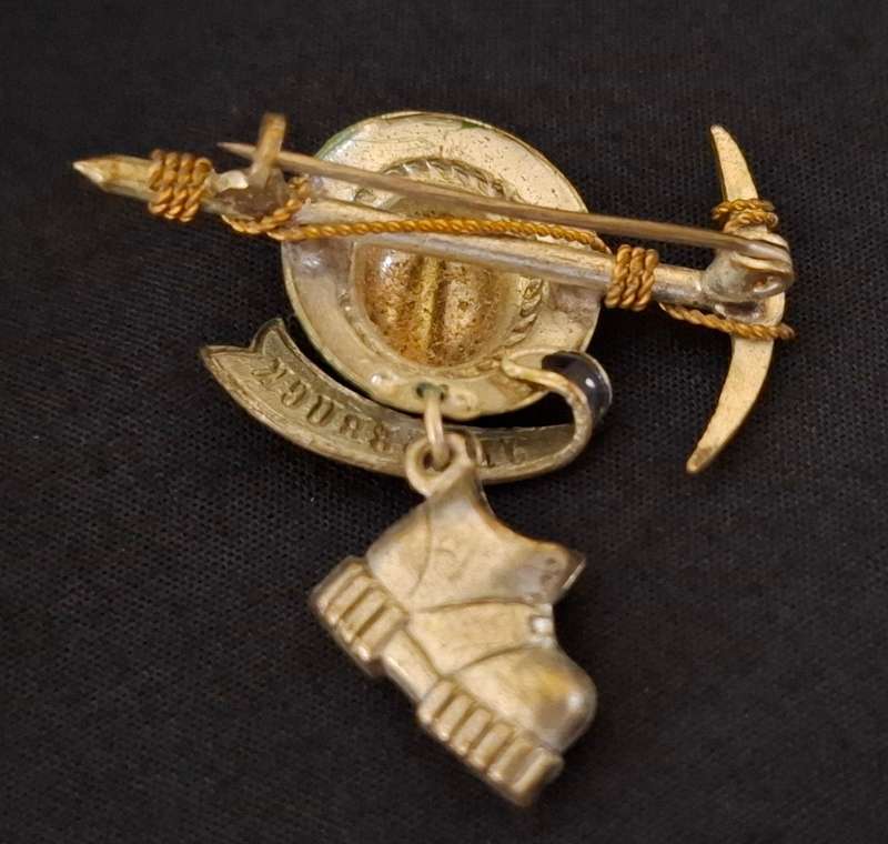 Vintage Austrian Innsbruck Miners Pick Axe Enamel Pin Brooch   ** Stunning **             E21