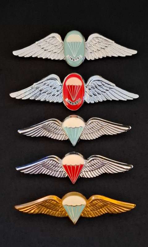 SADF PARACHUTE WINGS COLLECTION Of 5 Wings - Full Size `    One Bid For The Lot           E26