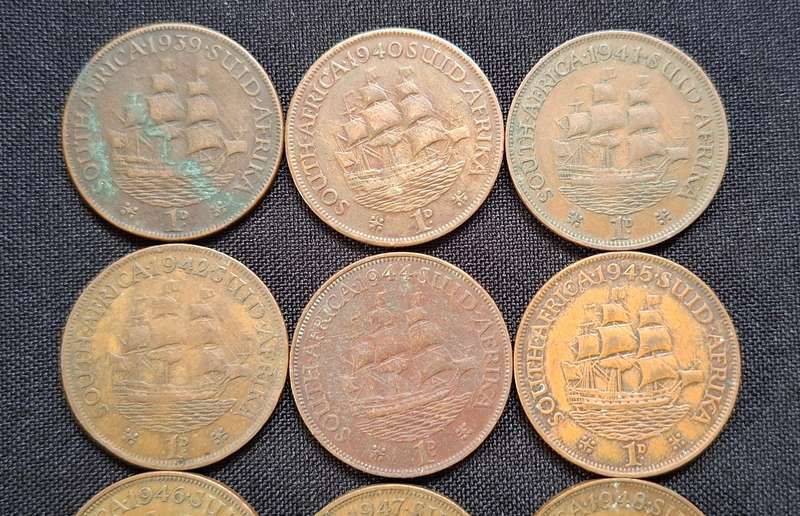Union Of South Africa Penny Lot       ------------- One Bid For The Lot --------------  E36