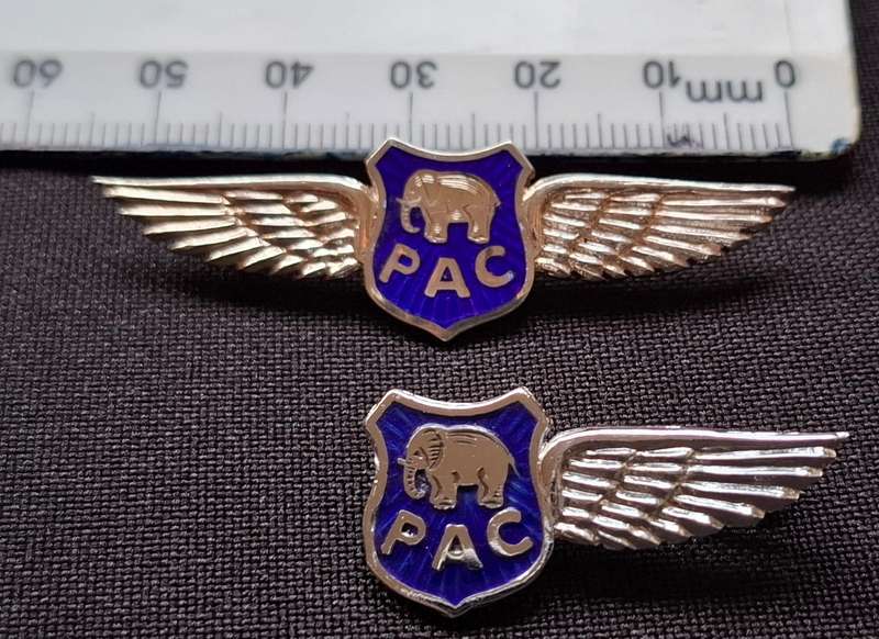 Pietermaritzburg Aero Club Pilot Wings ( Sterling Silver Hallmarked ) + Co-Pilot Wings (Not Silver)