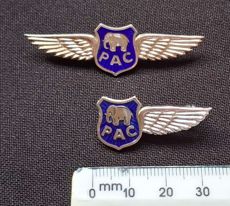 Pietermaritzburg Aero Club Pilot Wings ( Sterling Silver Hallmarked ) + Co-Pilot Wings (Not Silver)
