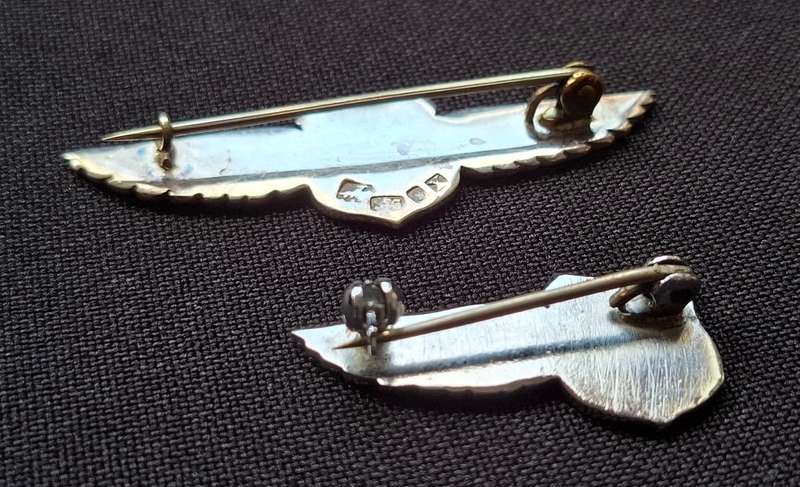 Pietermaritzburg Aero Club Pilot Wings ( Sterling Silver Hallmarked ) + Co-Pilot Wings (Not Silver)
