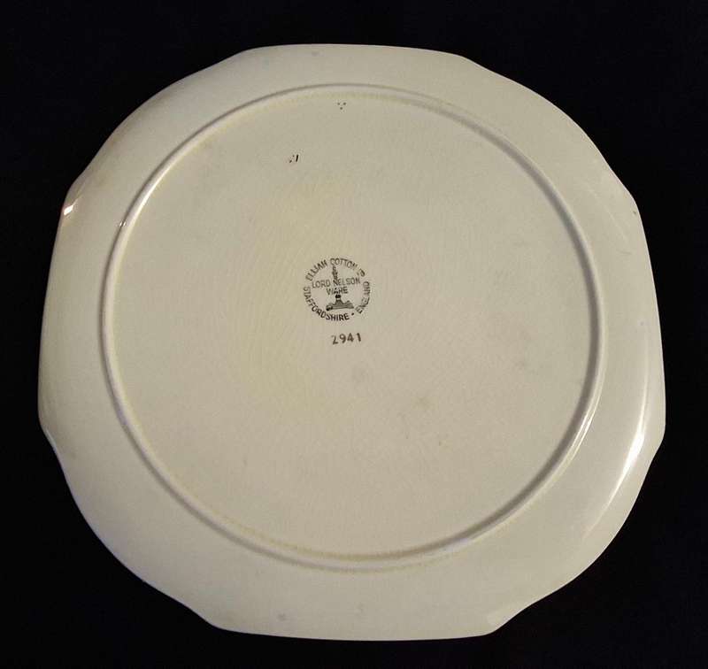 Lord Nelson Ware Elijah Cotton Square Cake Plate + Server  1950's
