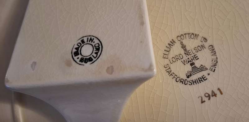 Lord Nelson Ware Elijah Cotton Square Cake Plate + Server  1950's